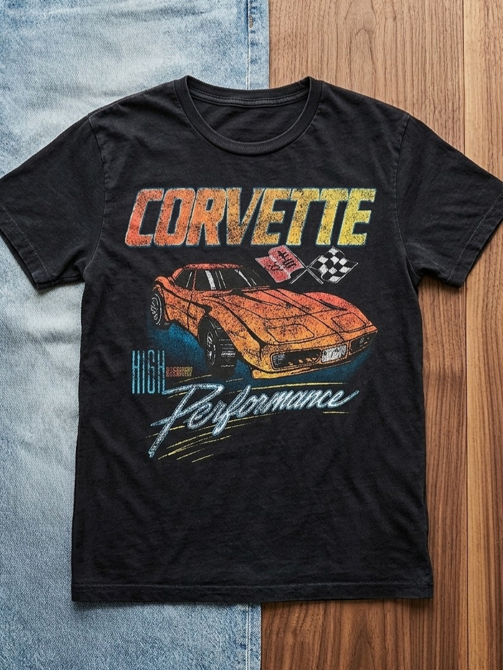 Corvette High Performance Black Graphic Tee